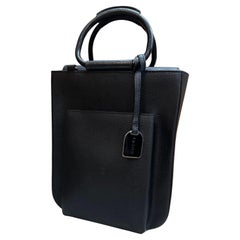1990s Vintage GUCCI Pigskin Leather Tote Bag Black Small