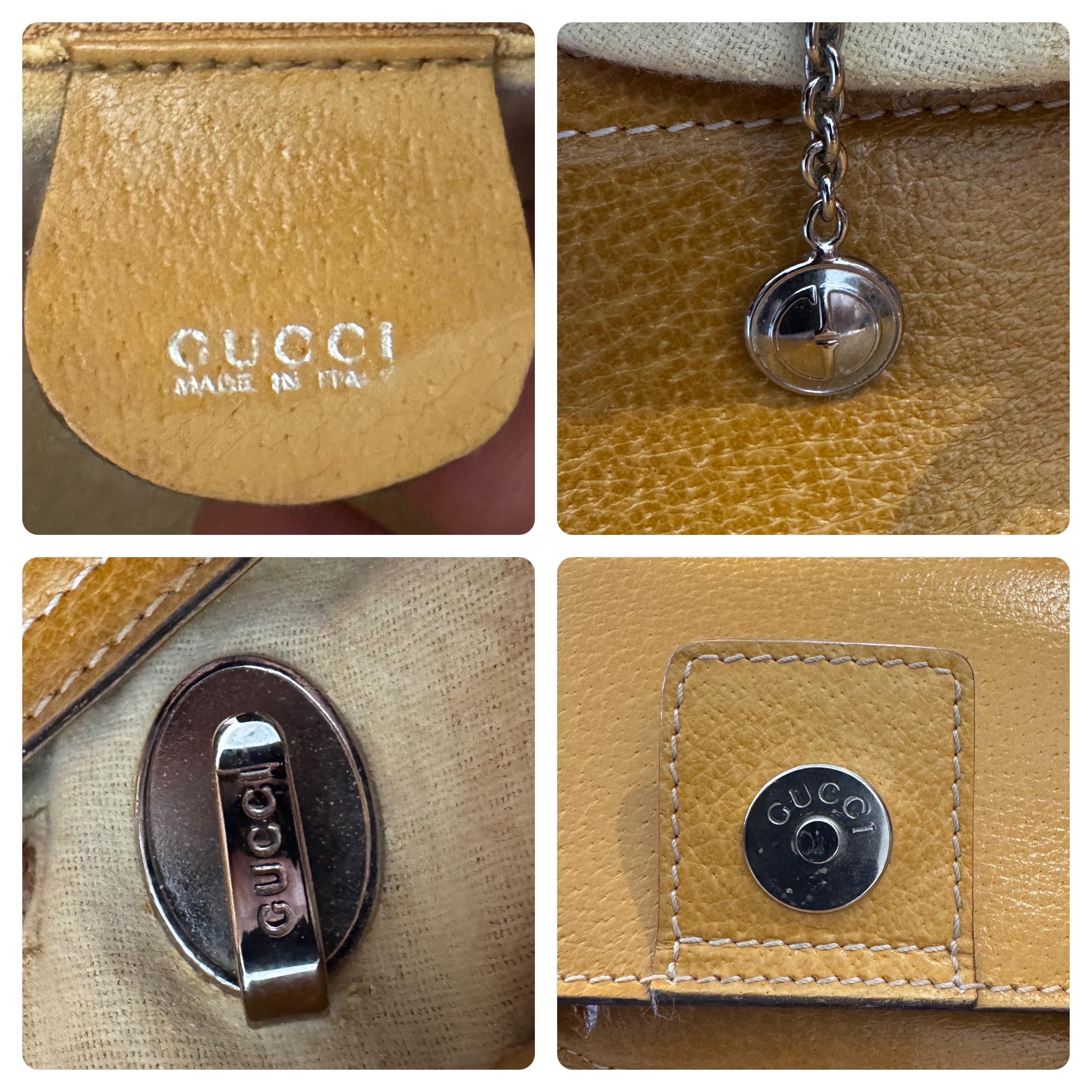 1990s Vintage GUCCI Pigskin Leather Tote Bag Mustard 1