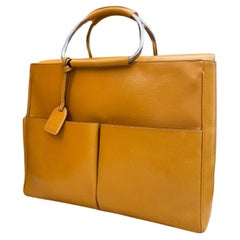 1990s Vintage GUCCI Pigskin Leather Tote Bag Mustard