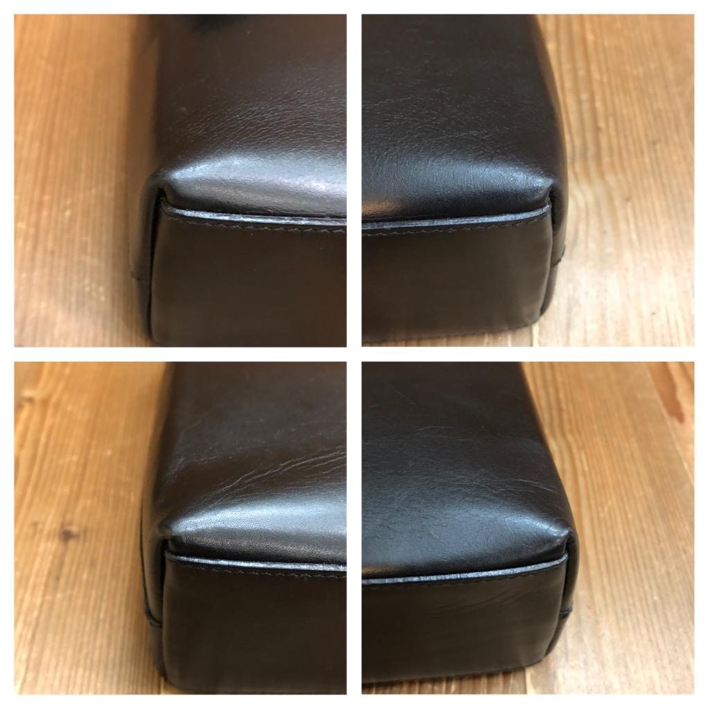 1990s Vintage GUCCI Calfskin Leather Bamboo Two-Way Shoulder Hand Bag Black For Sale 1