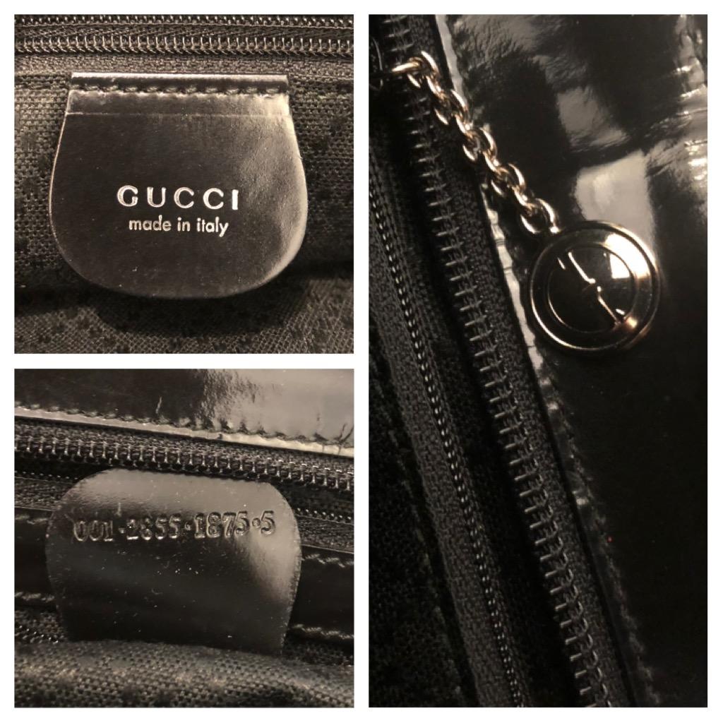 1990s Vintage GUCCI Nylon Bamboo Two-Way Briefcase Document Handbag Small Black For Sale 1