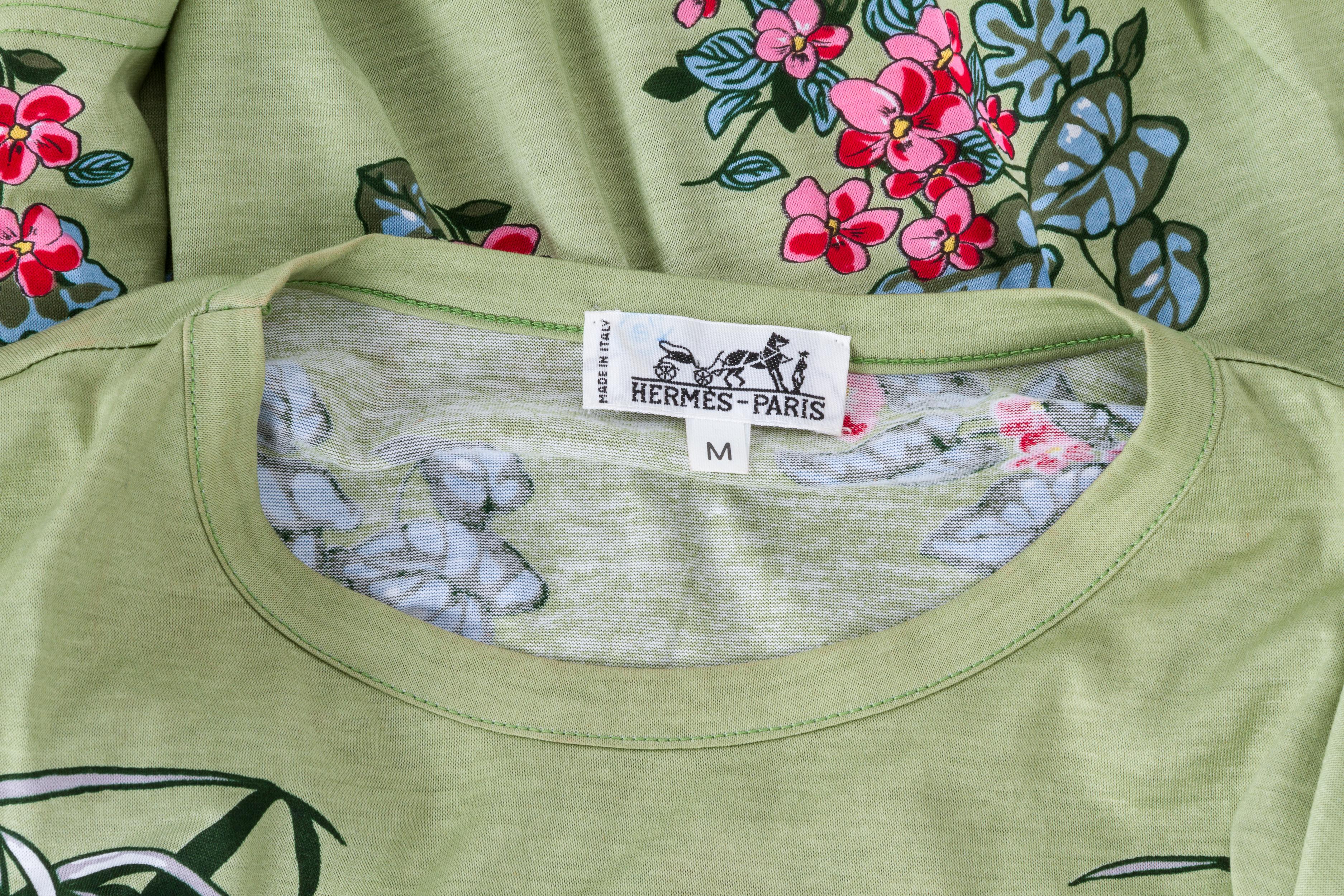 Gray 1990's Vintage Hermes Men's Rare Dallet Jungle Love T-Shirt Top Medium