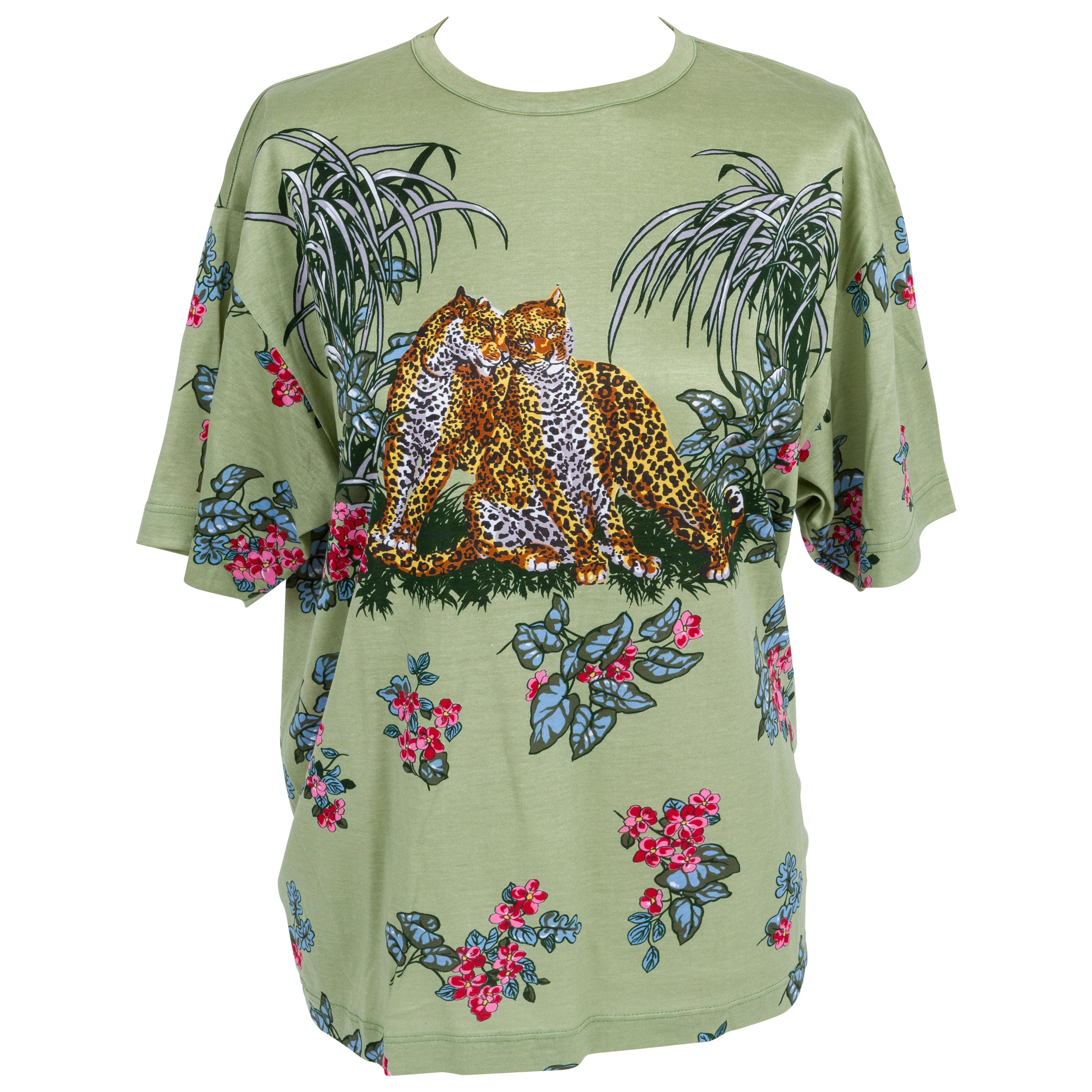1990's Vintage Hermes Men's Rare Dallet Jungle Love T-Shirt Top Medium