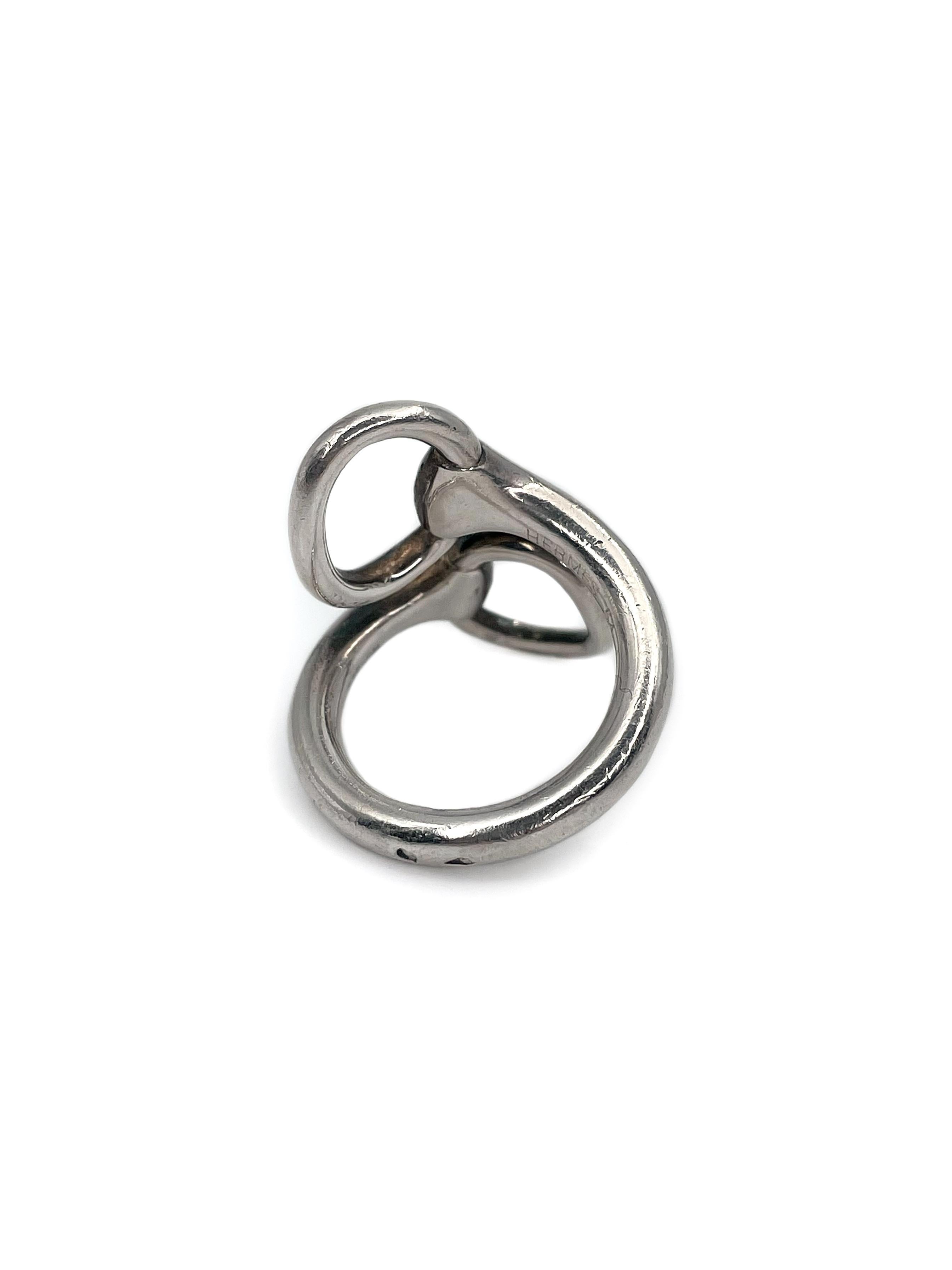 Modern 1990s Vintage Hermes Nausicaa Openwork Silver Ring