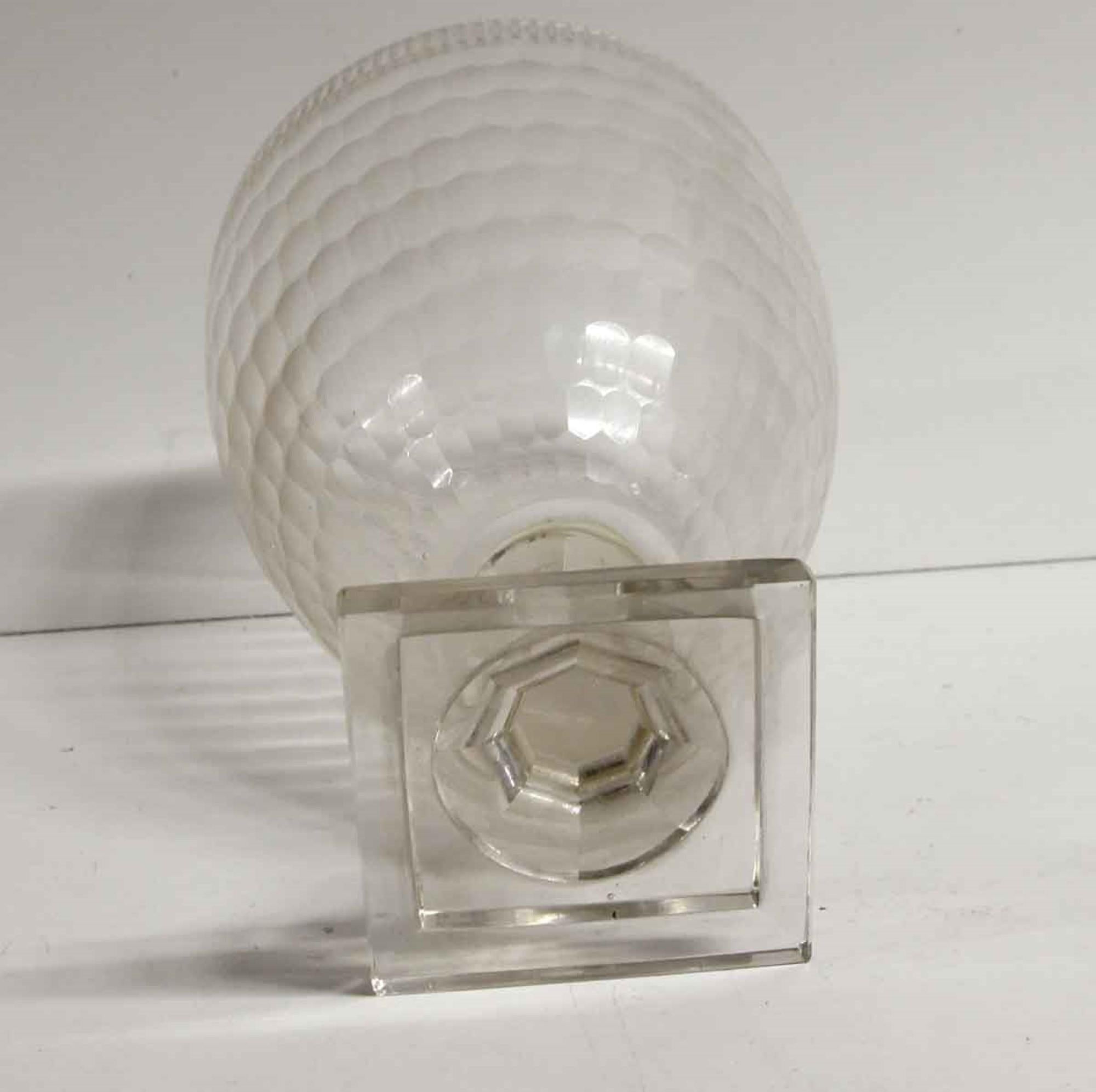 Honeycomb Pattern Clear Crystal Vase 2 Tier Base Quantity Available 2