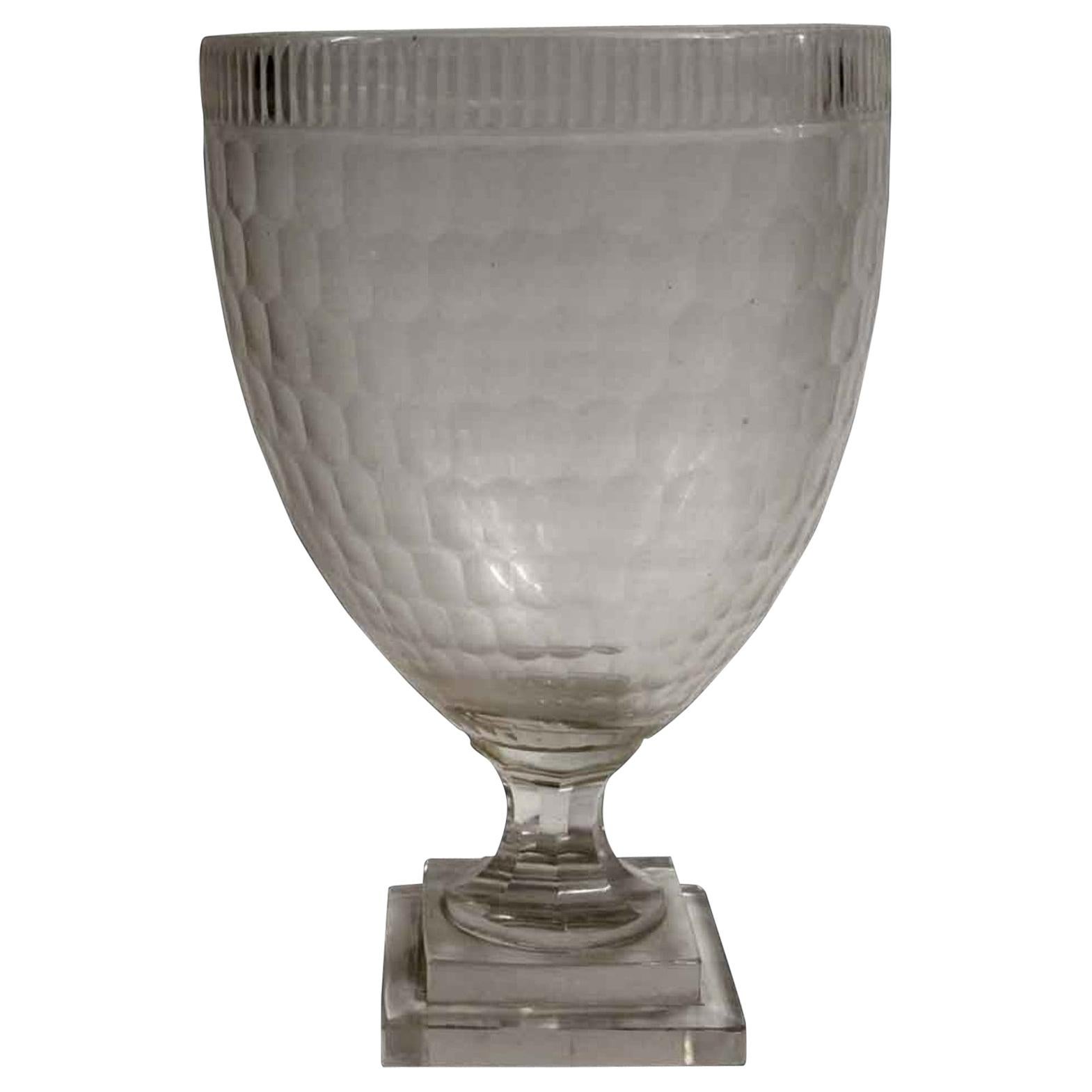 Honeycomb Pattern Clear Crystal Vase 2 Tier Base Quantity Available