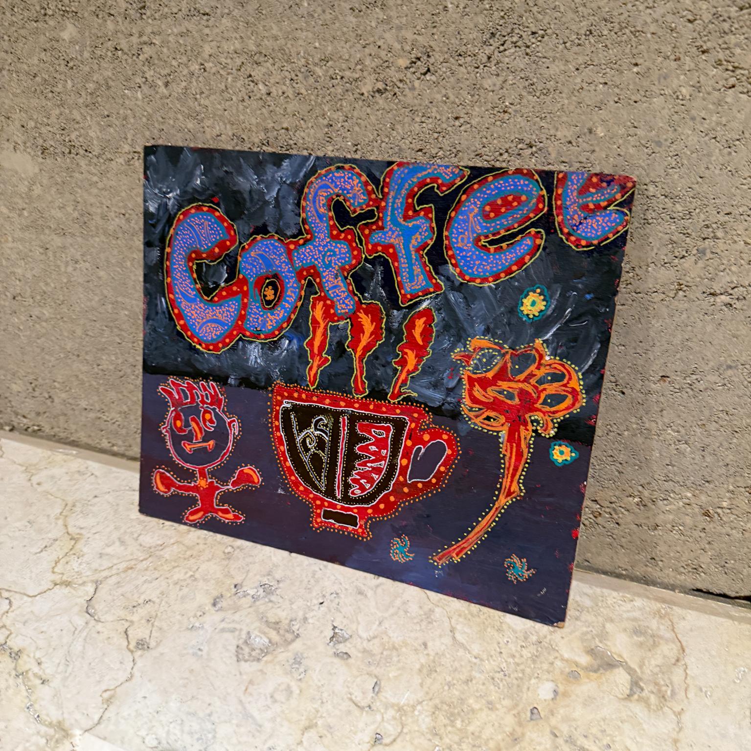 Opera d'arte degli anni '90 Pittura con caffè caldo In condizioni buone in vendita a Chula Vista, CA