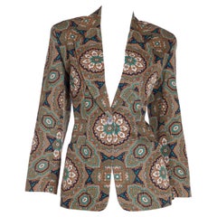 1990s Vintage Isaac Colorful Mizrahi Mandala Print Blazer Jacket