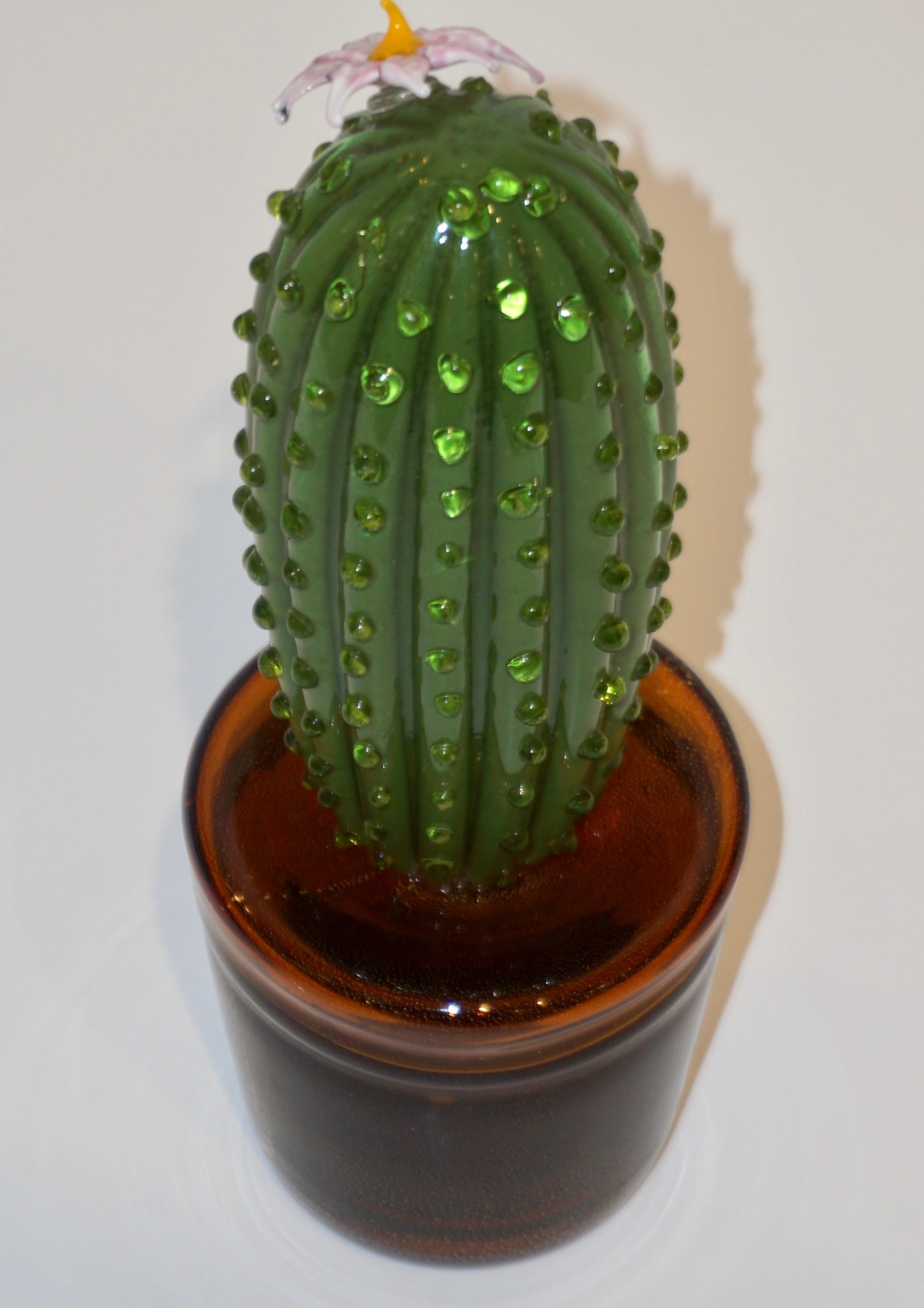 blown glass cactus