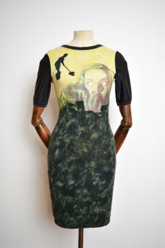 1990s Vintage Jean Paul Gaultier Horror House Work Cinematic Mini Body con Dress