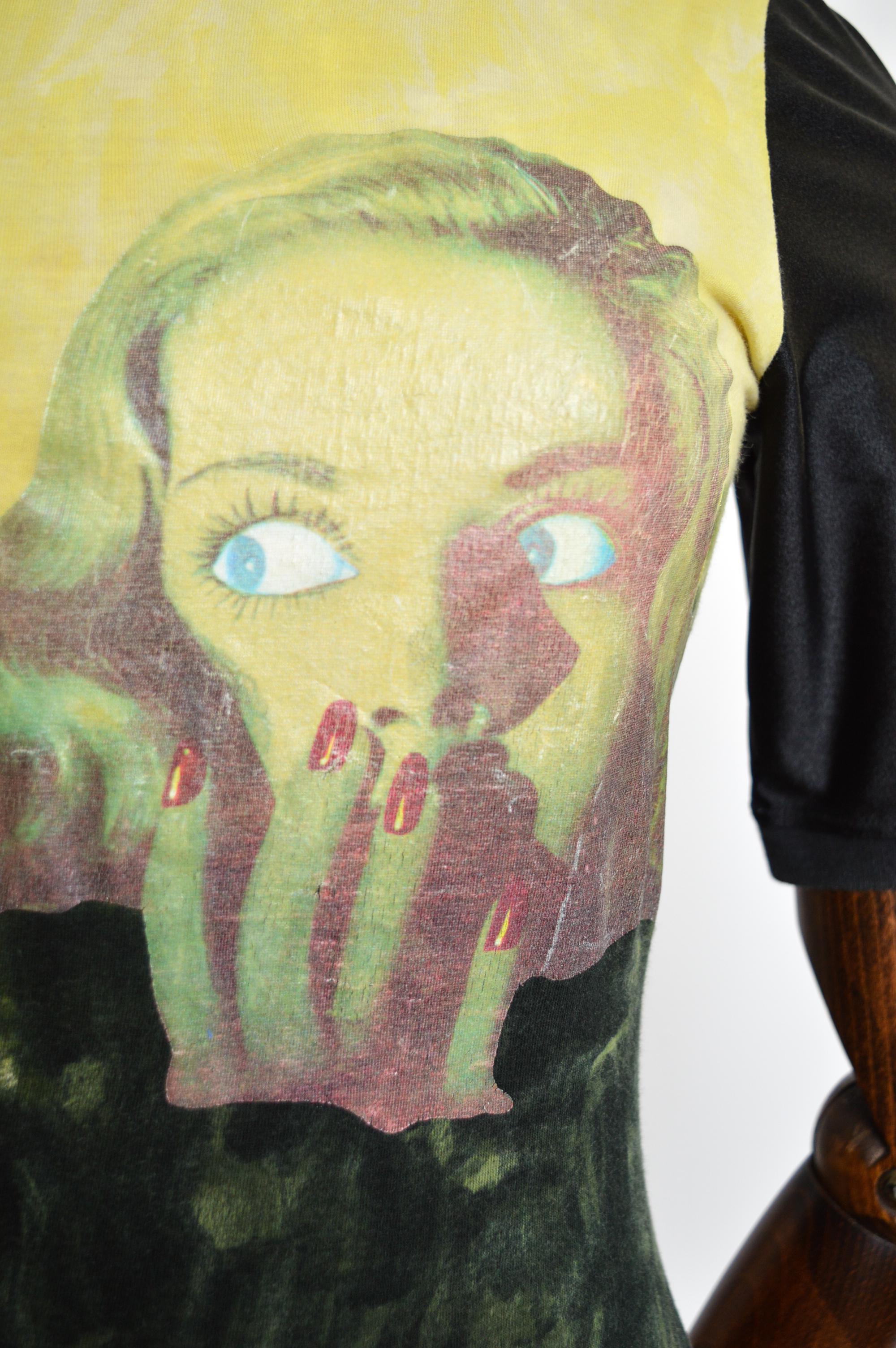 1990s Vintage Jean Paul Gaultier Horror House Work Cinematic Mini Body con Dress In Good Condition For Sale In Sheffield, GB