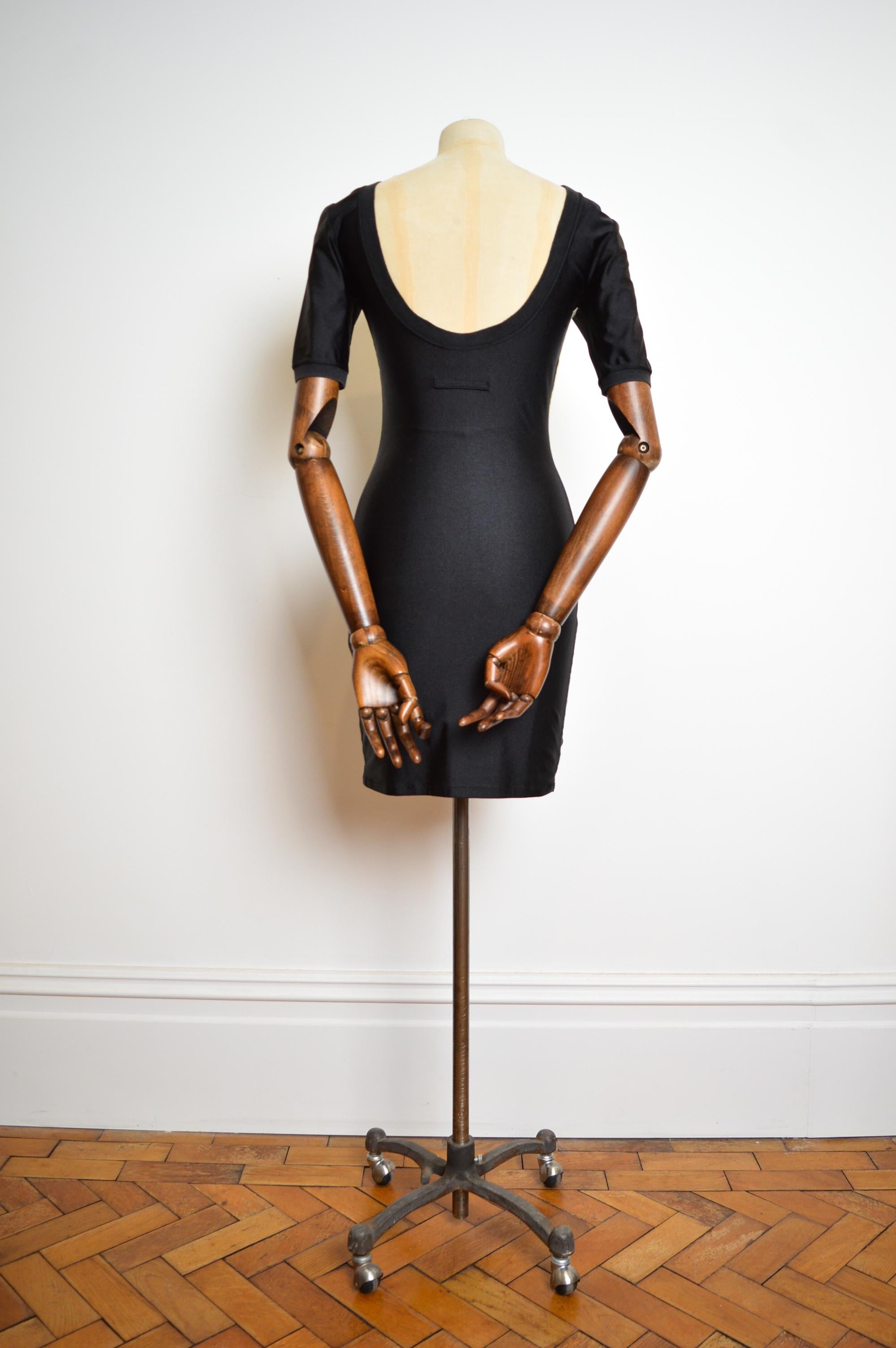 1990s Vintage Jean Paul Gaultier Horror House Work Cinematic Mini Body con Dress For Sale 2