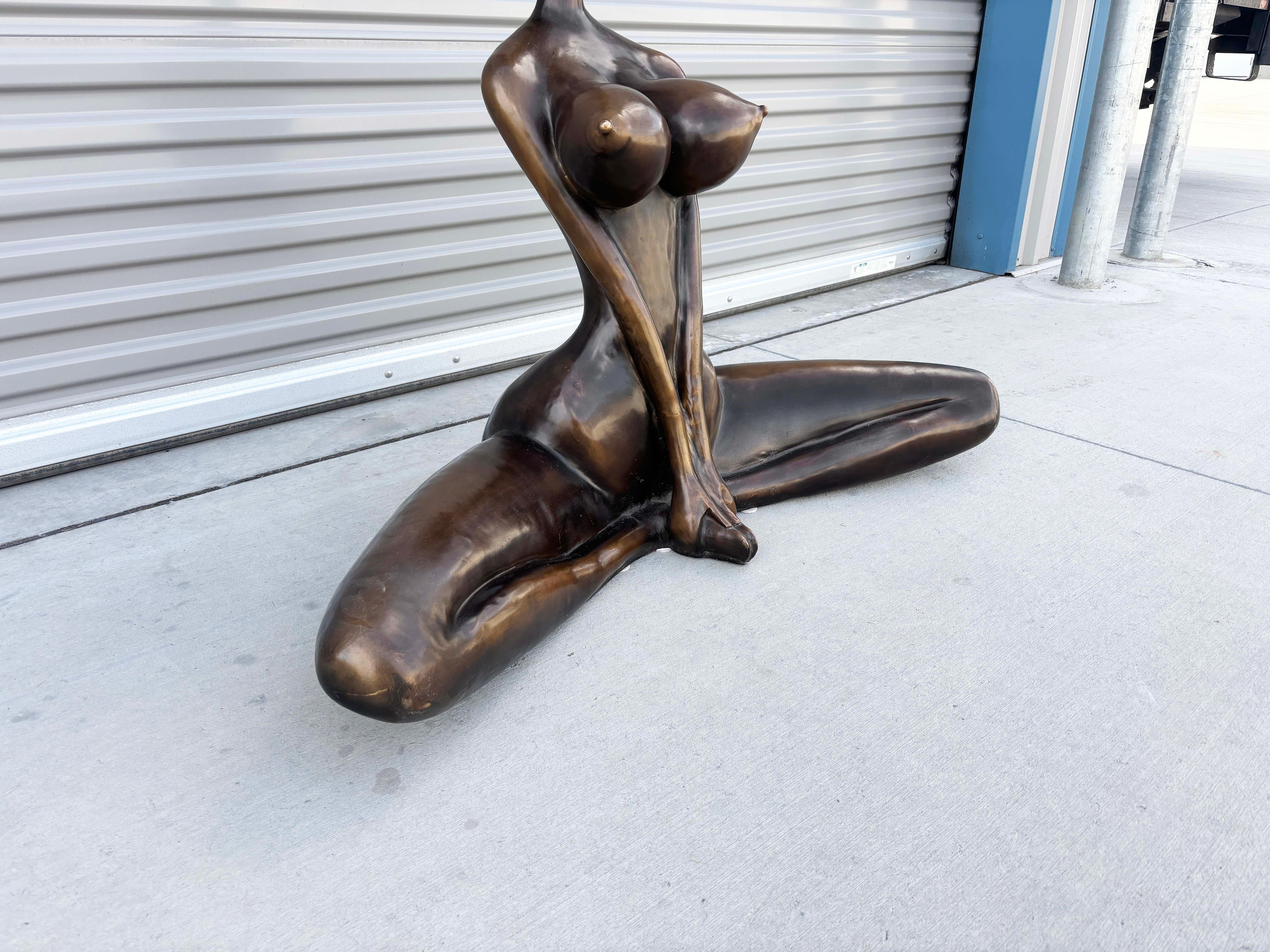 American 1990s Vintage Life Size Bronze Statue For Sale