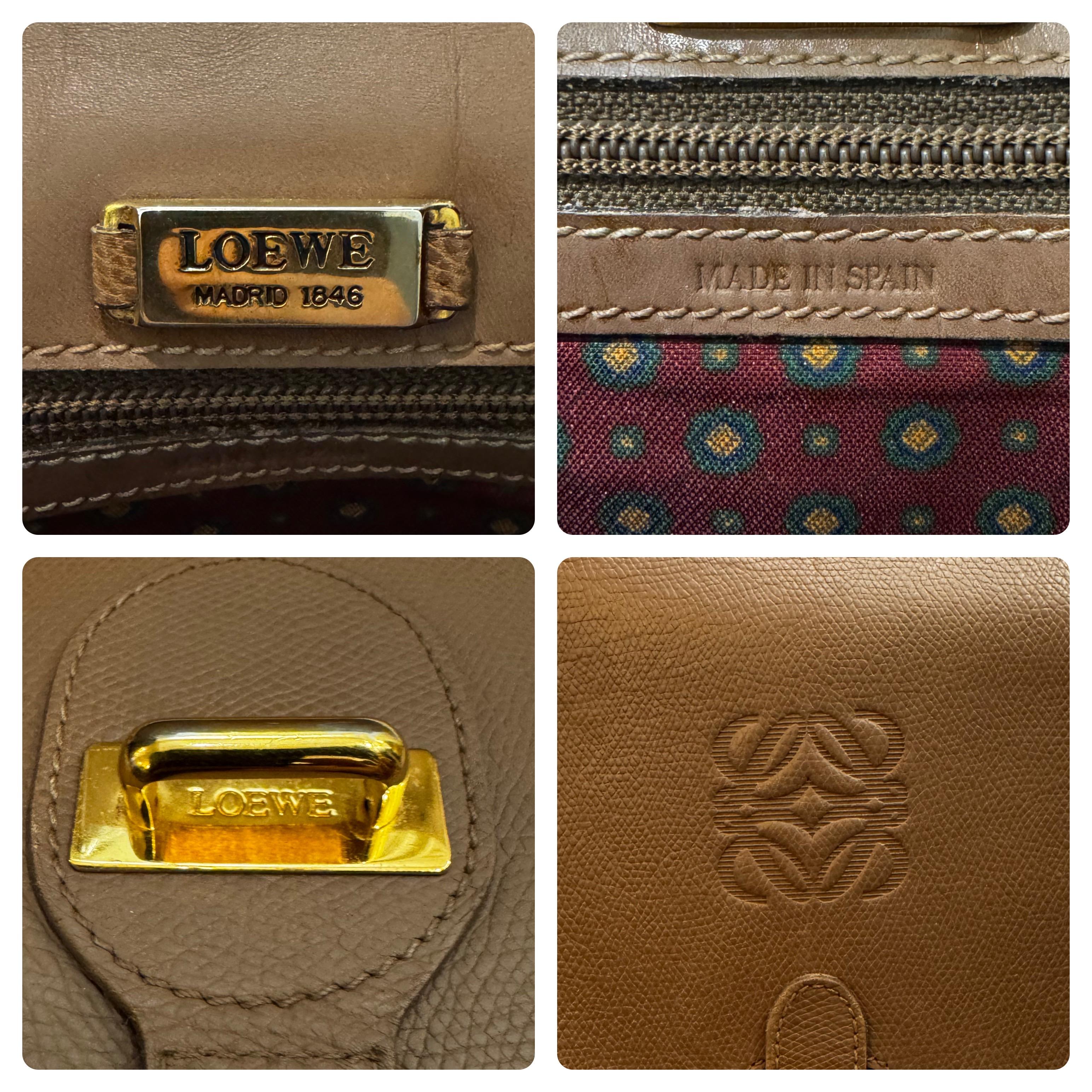 1990s Vintage LOEWE Anagram Leder Crossbody Tasche Brown Brown Unisex im Angebot 6