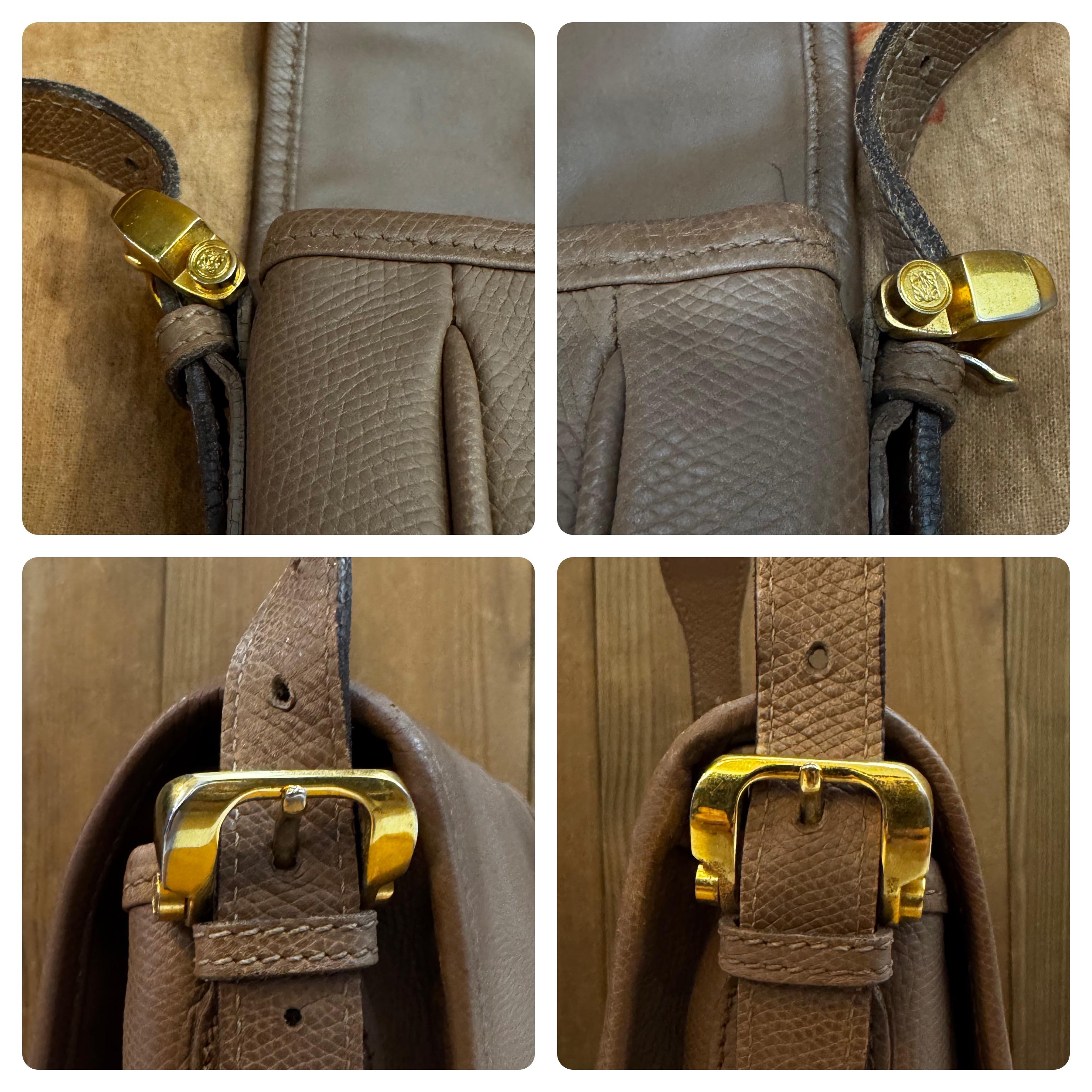 1990s Vintage LOEWE Anagram Leder Crossbody Tasche Brown Brown Unisex im Angebot 4