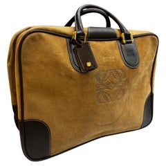 1990s Vintage LOEWE Maleta de ante Softsided 50 Unisex Marrón