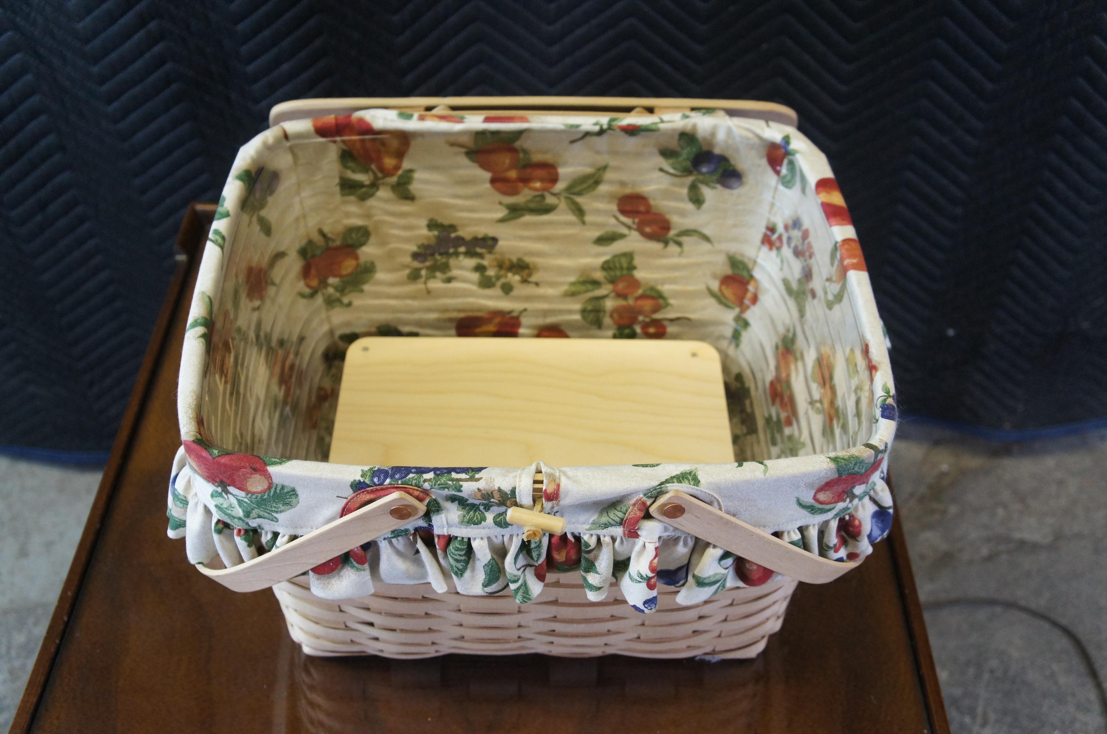 longaberger sewing basket with lid