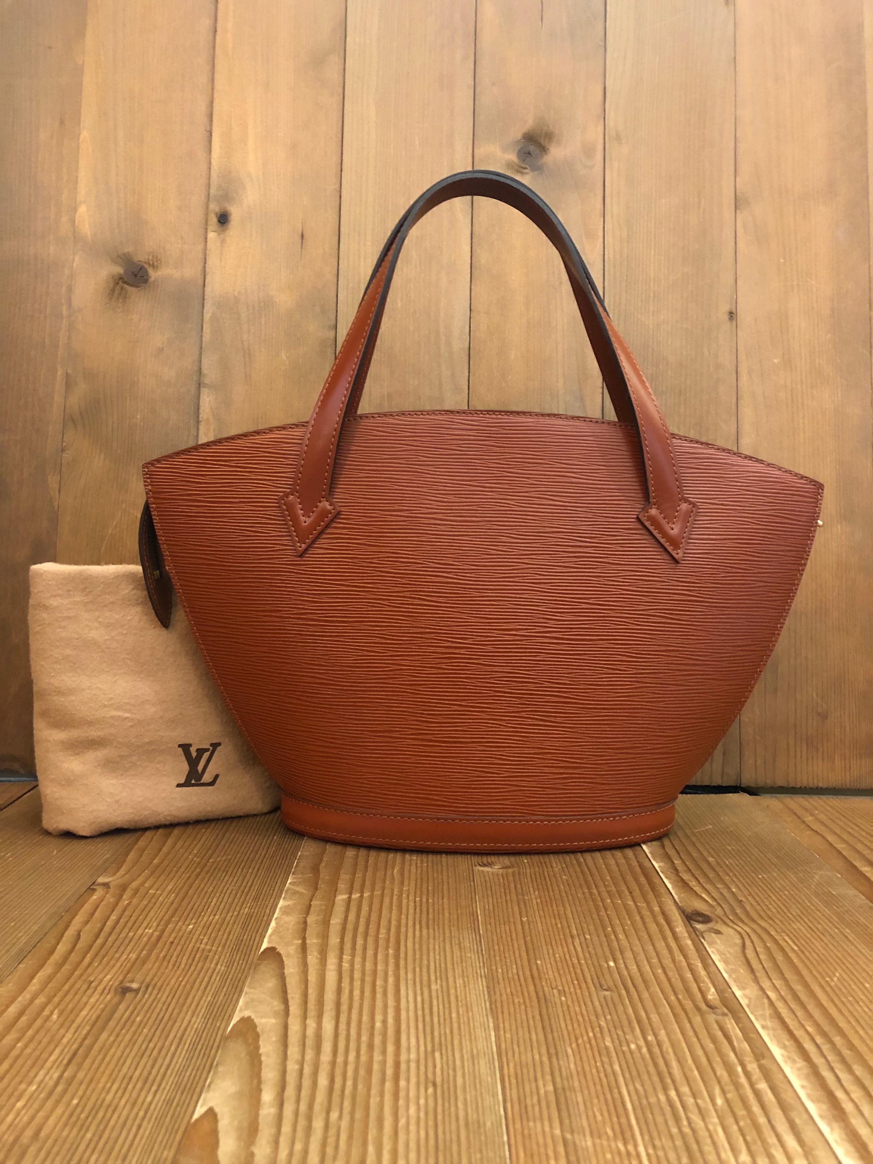 1990s Vintage LOUIS VUITTON Brown Epi Leather Saint Jacques PM Tote Bag  In Excellent Condition In Bangkok, TH
