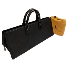 1990s Vintage LOUIS VUITTON Epi Leather Sac Triangle Handbag Black
