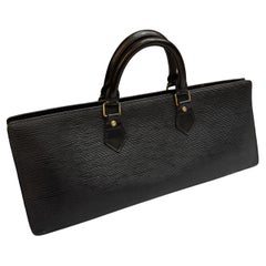 1990s Vintage LOUIS VUITTON Epi Leather Sac Triangle Handbag Black