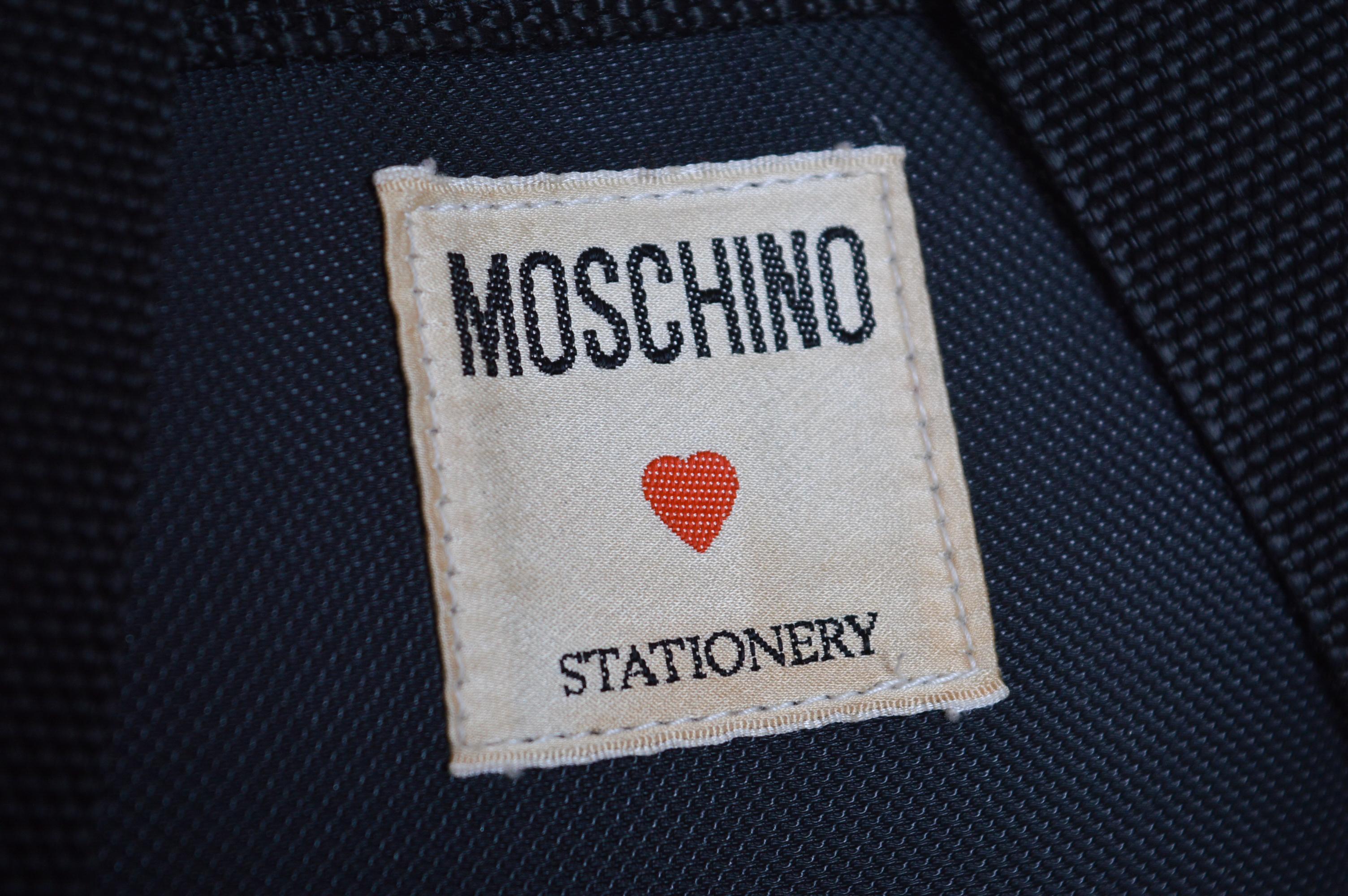 Women's or Men's 1990's Vintage Moschino Backpack - Gold Letter Rucksack Bag For Sale