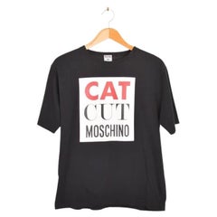 1990's Vintage Moschino Cat Cut Slogan Oversized T Shirt