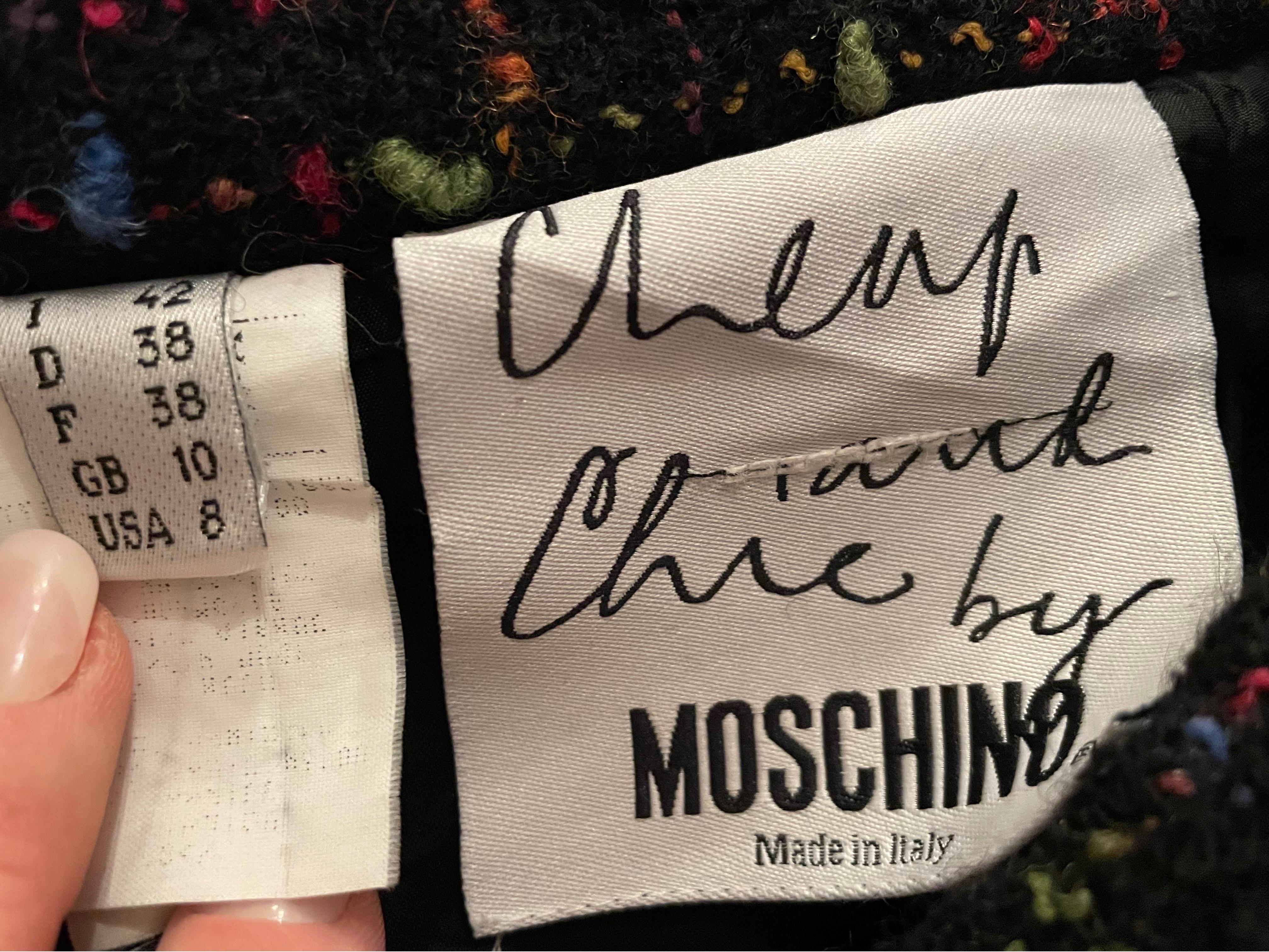 1990er Jahre Vintage Moschino billiger und schicker Minirock (Schwarz) im Angebot