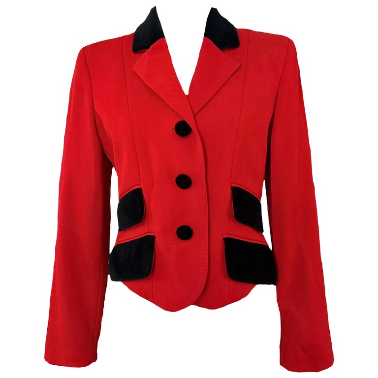 1990s Vintage Moschino Cheap and chic red blazer jacket For Sale
