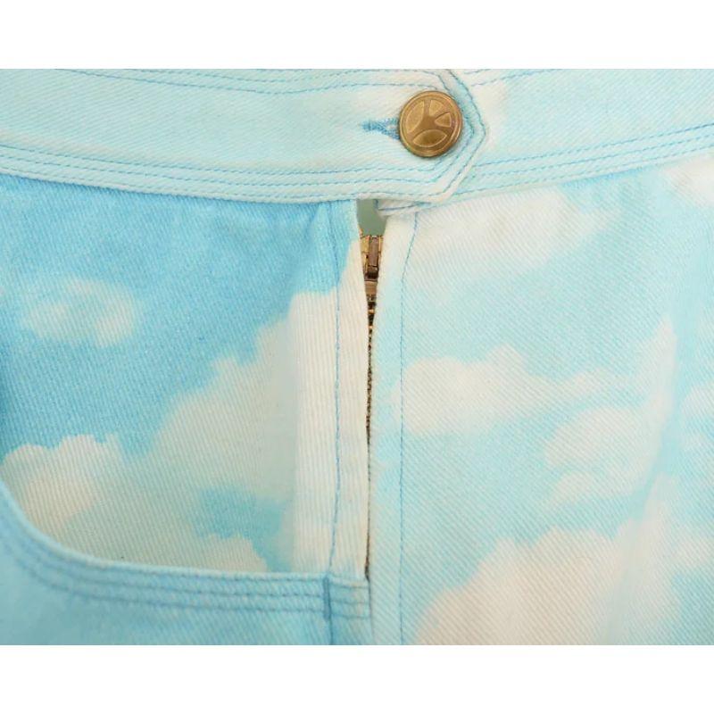 Gray 1990's Vintage Moschino 'Cloud' Print High waisted Pleated Tennis Mini Skirt