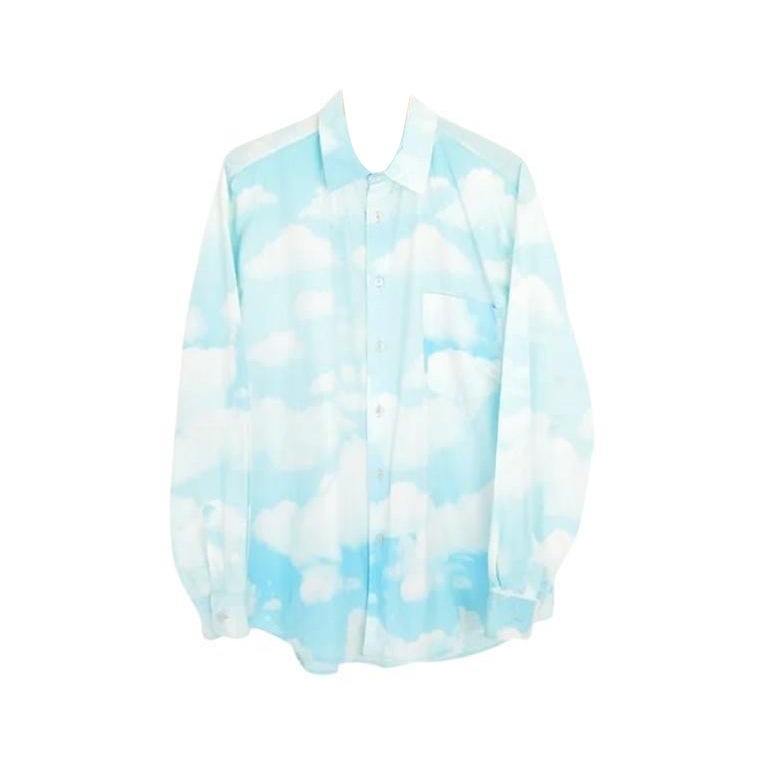 Vintage anni 
90 Moschino 
Cloud
 Print Sky Blue Camicia a manica lunga con stampa di stelle in vendita