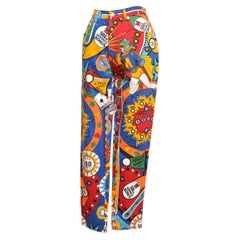 1990's Vintage Moschino Colourful Pinball Pattern High waisted Trousers Jeans