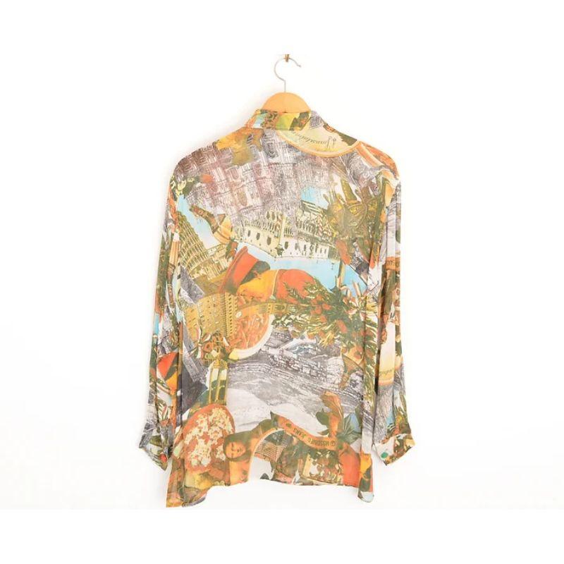 1990's Vintage Moschino 'Italians Do It Better' Photo Collage Long Sleeved Shirt For Sale 2