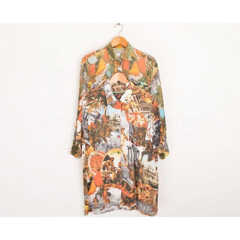 1990's Vintage Moschino 'Italians Do It Better' Photo Collage Long Sleeved Shirt For Sale 3
