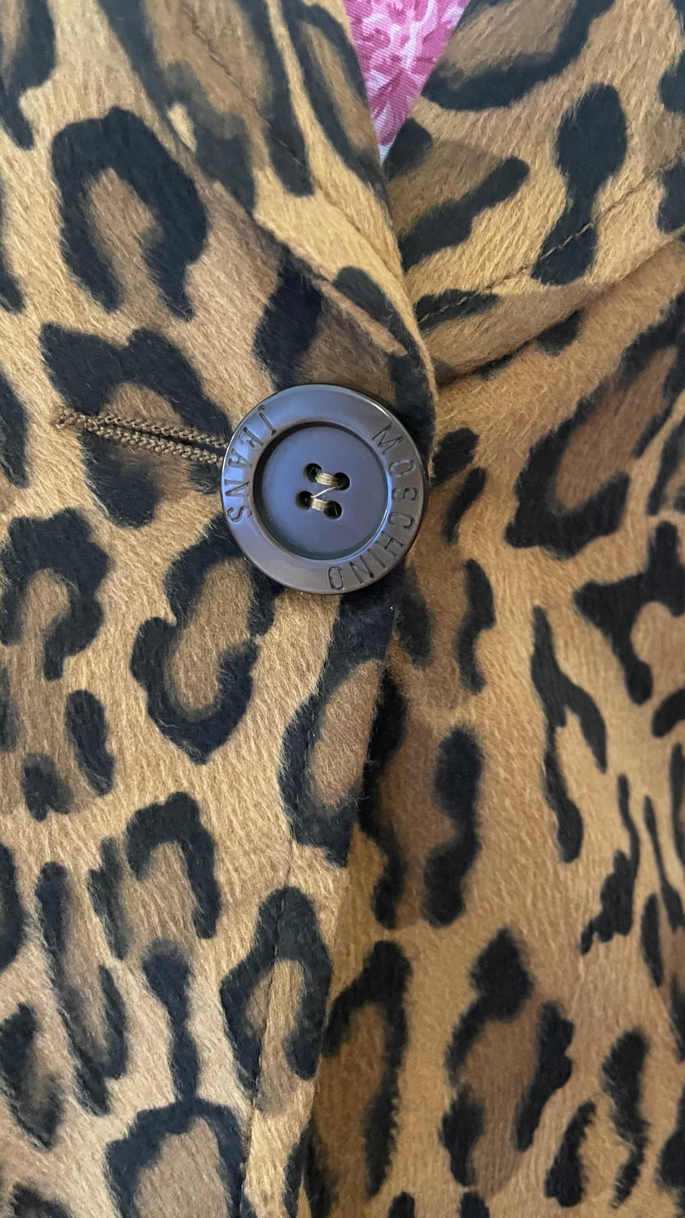 Women's 1990s vintage Moschino Jeans leopard print blazer jacket