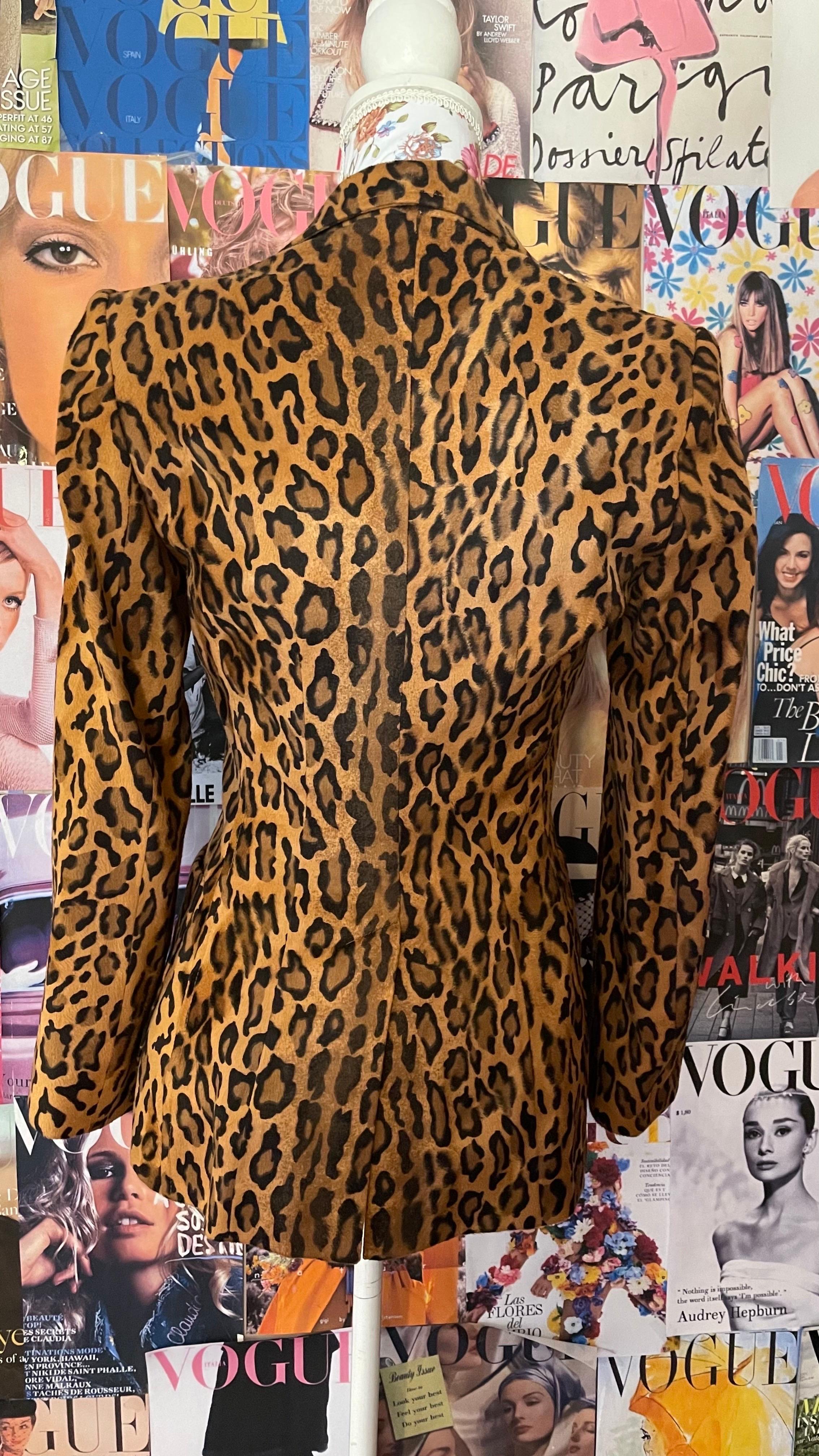 1990s vintage Moschino Jeans leopard print blazer jacket 2