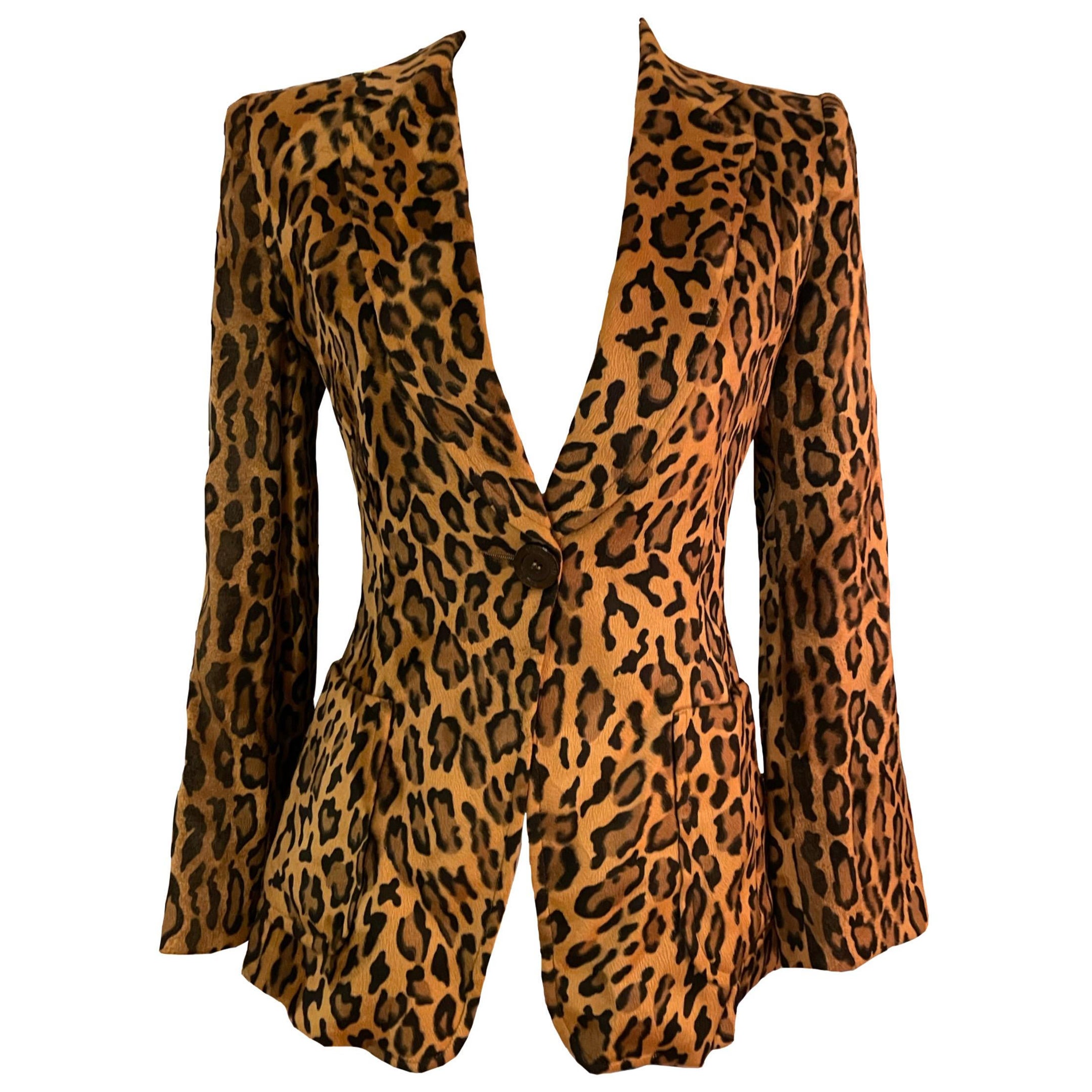 1990s vintage Moschino Jeans leopard print blazer jacket