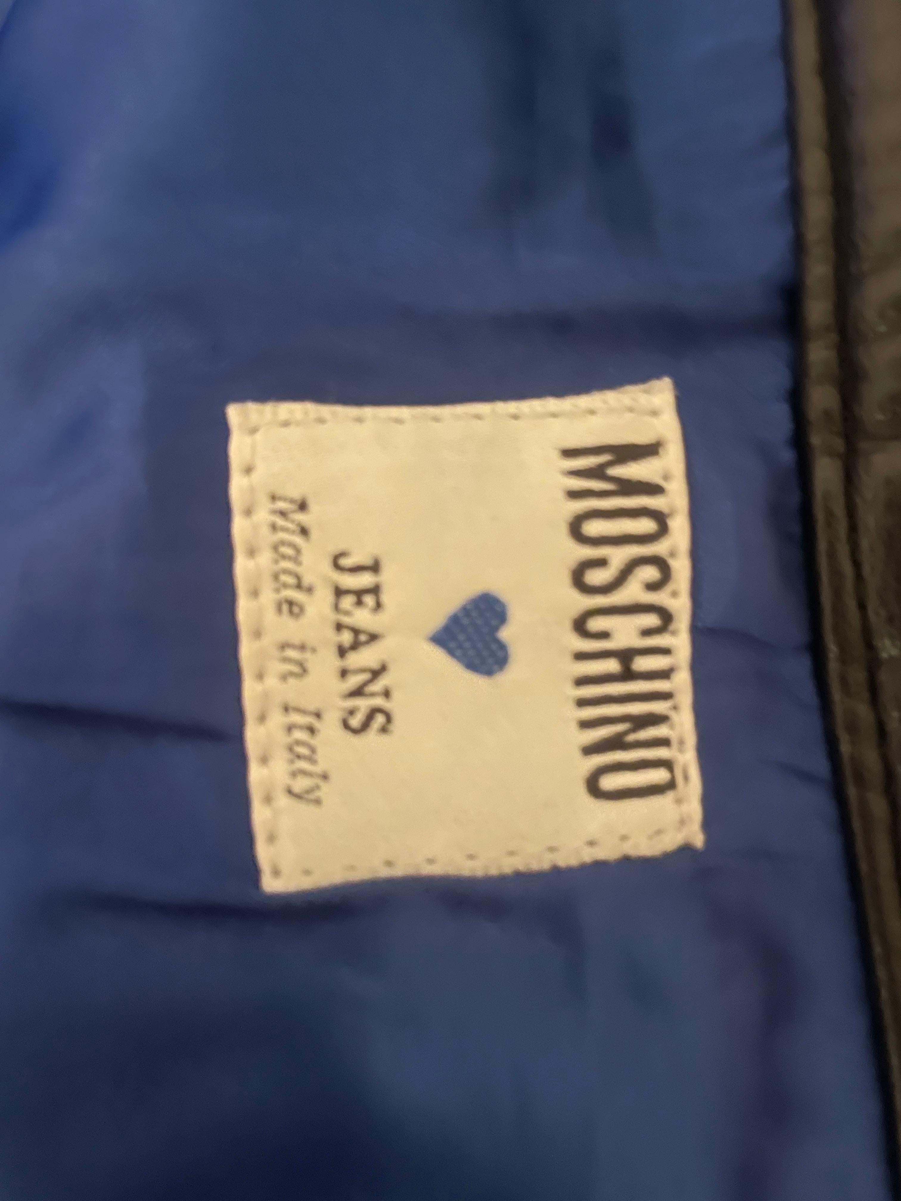 Mini gonna vintage anni '90 in jeans Moschino Jeans in pvc in vendita 11