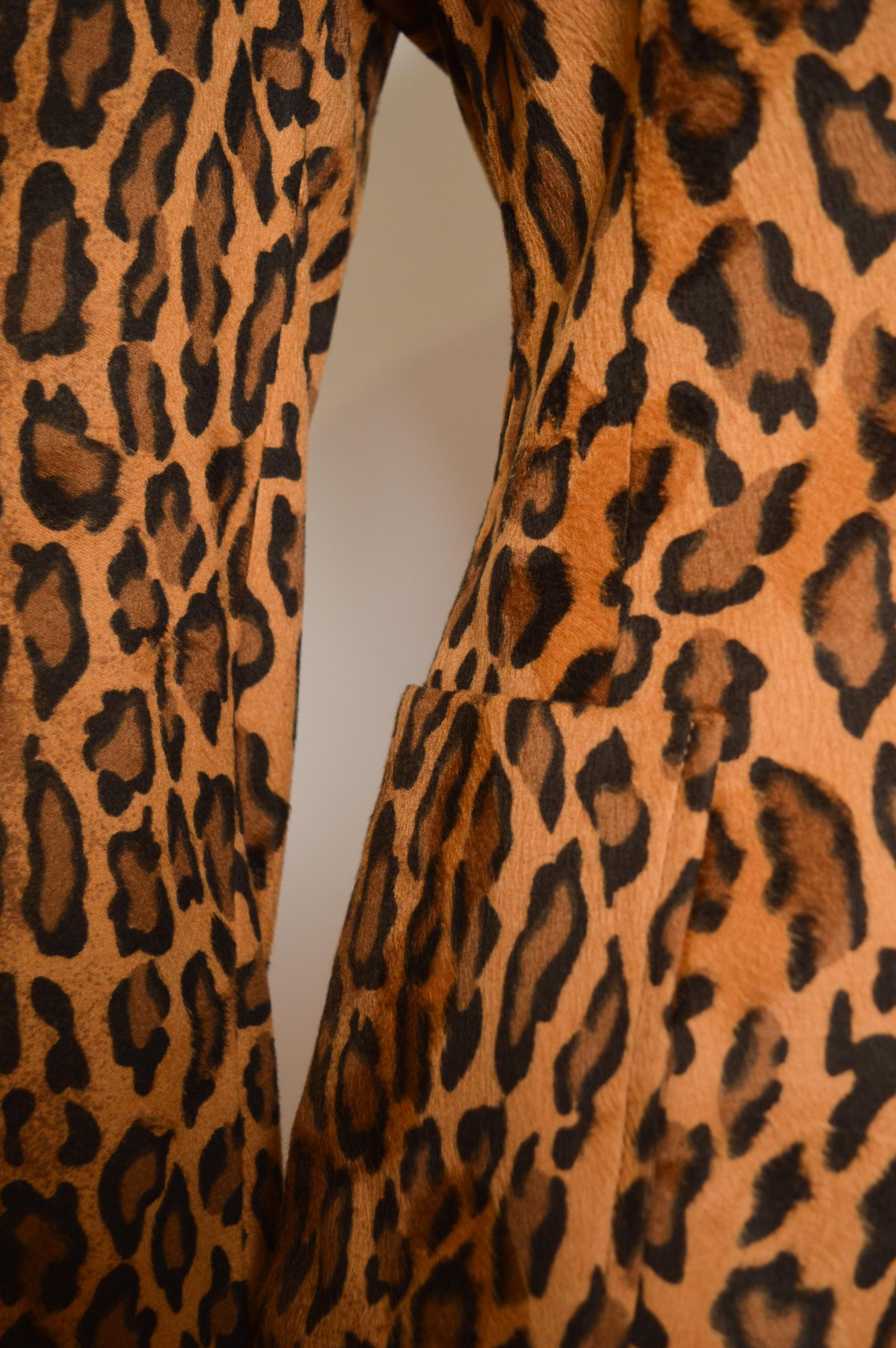 1990's Vintage MOSCHINO leopard print Animal pattern blazer - Suit jacket For Sale 5