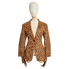 1990's Vintage MOSCHINO leopard print Animal pattern blazer - Suit jacket