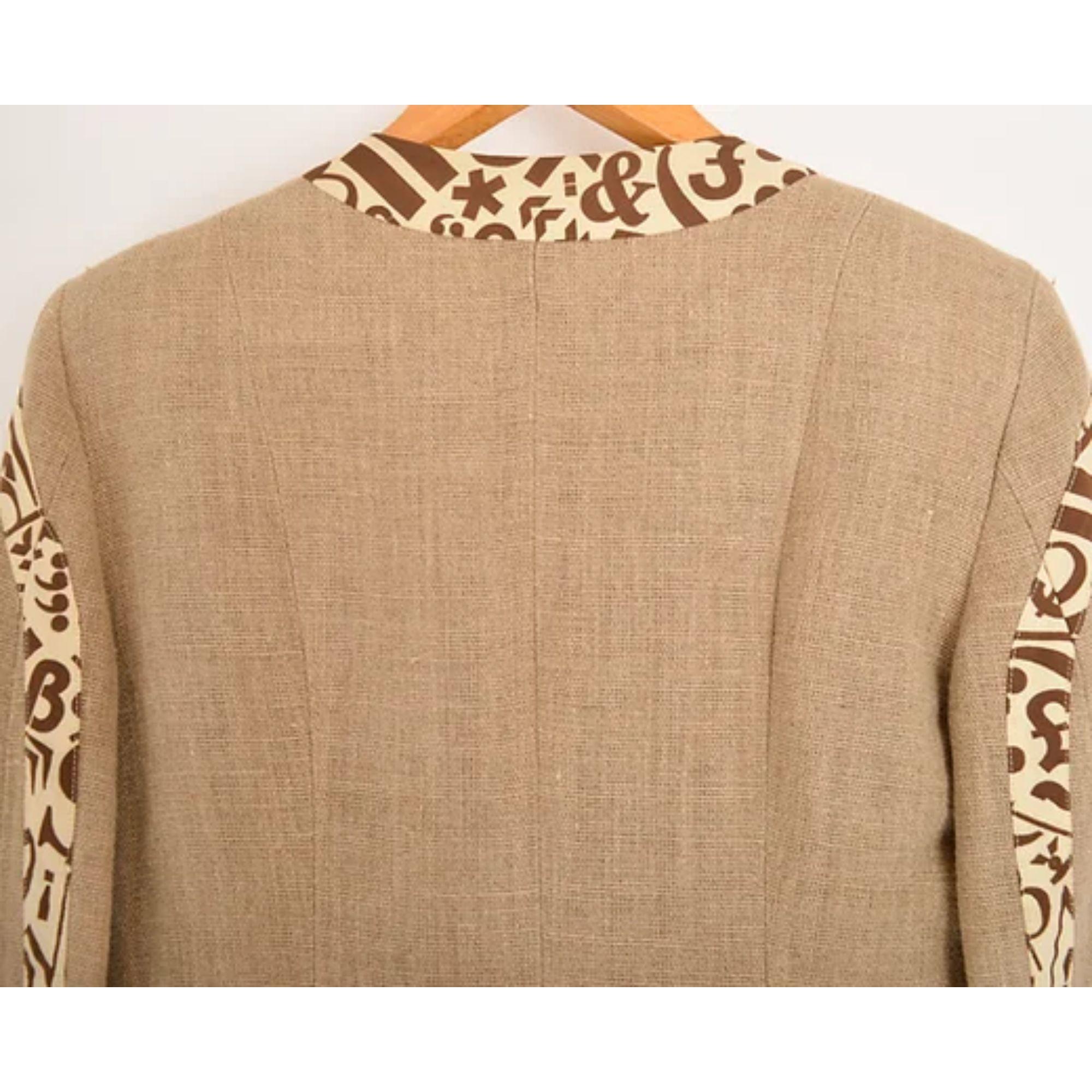 Women's 1990's Vintage Moschino Linen Boucle Jacket For Sale