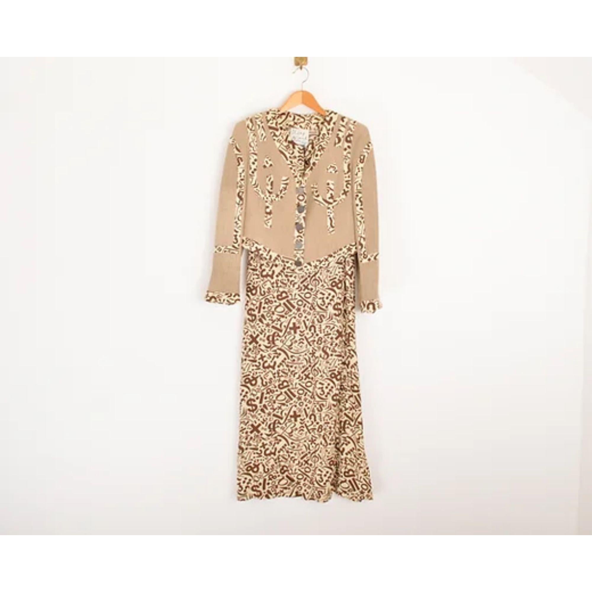 1990's Vintage Moschino Linen Boucle Jacket For Sale 1