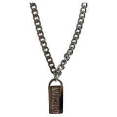 1990s Vintage Moschino Necklace Silver Plated - re-engineered