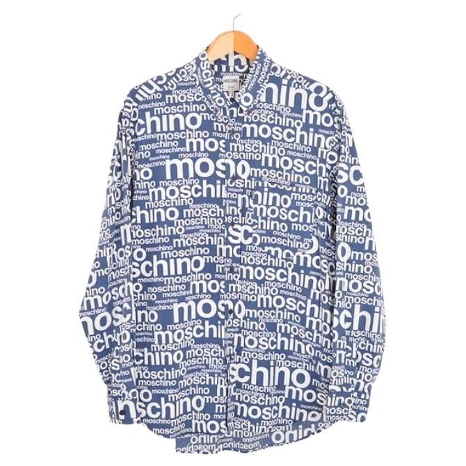 1990's Vintage Moschino 'Off Key' Long Sleeve Pattern Shirt For Sale