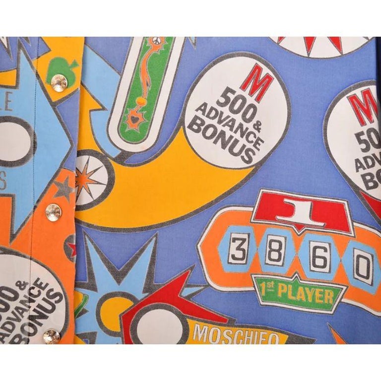 Chemise Vintage Moschino Années 90 Thème Flipper/arcade - Taille M Homme - Occasion Très Bon état