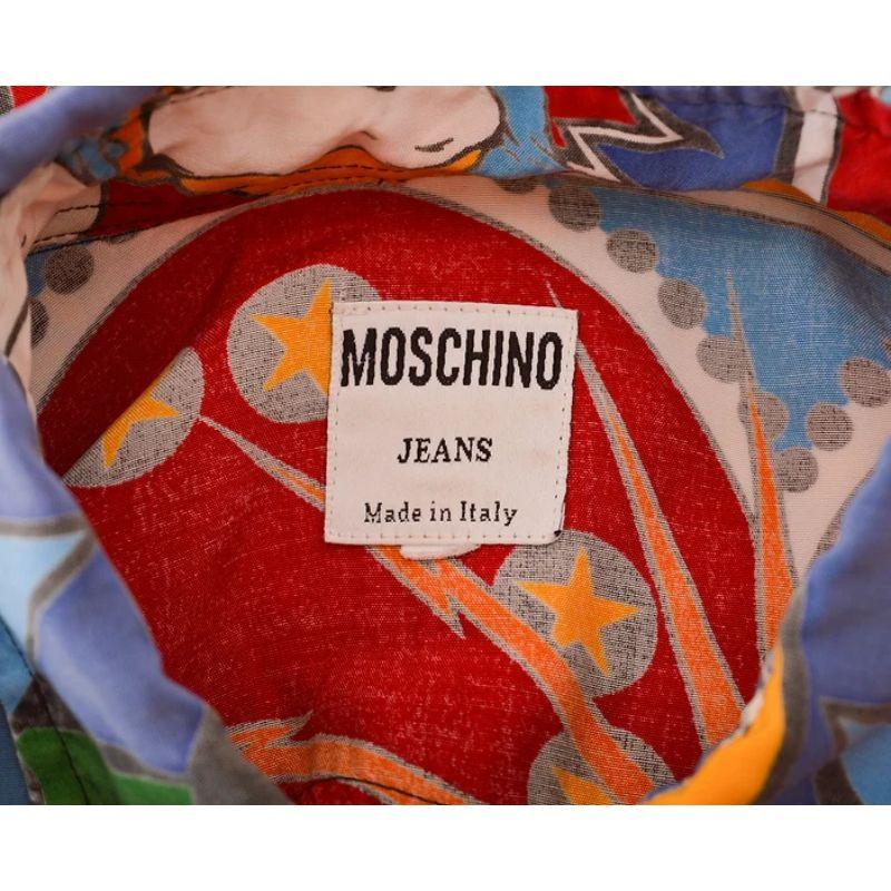 1990's Vintage Moschino 'Pinball' Patterned colourful long sleeve Shirt For Sale 3