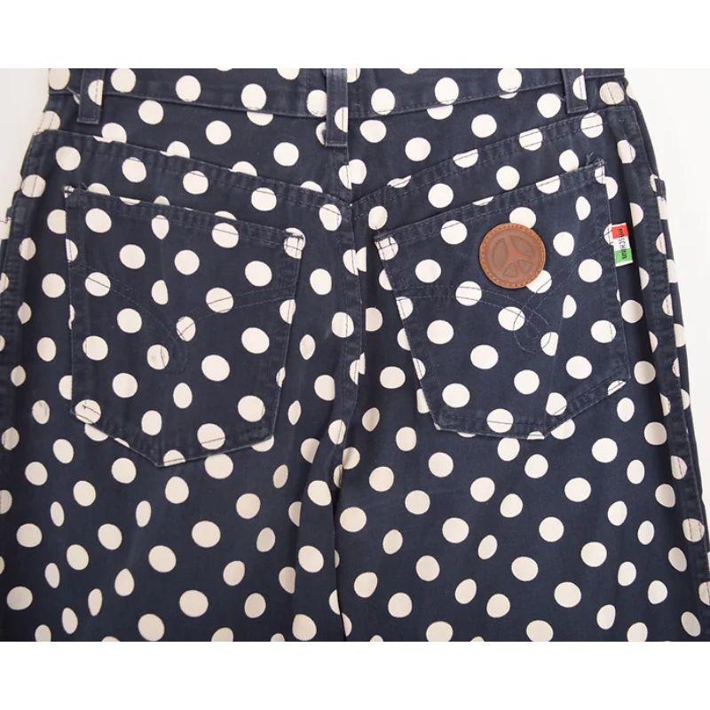 Women's 1990's Vintage Moschino Polka Dot Patterned High waisted Jeans For Sale