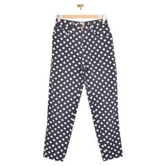 1990's Vintage Moschino Polka Dot Patterned High waisted Jeans