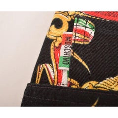 1990's Vintage Moschino Sacred Heart Baroque Pattern Mini Skirt