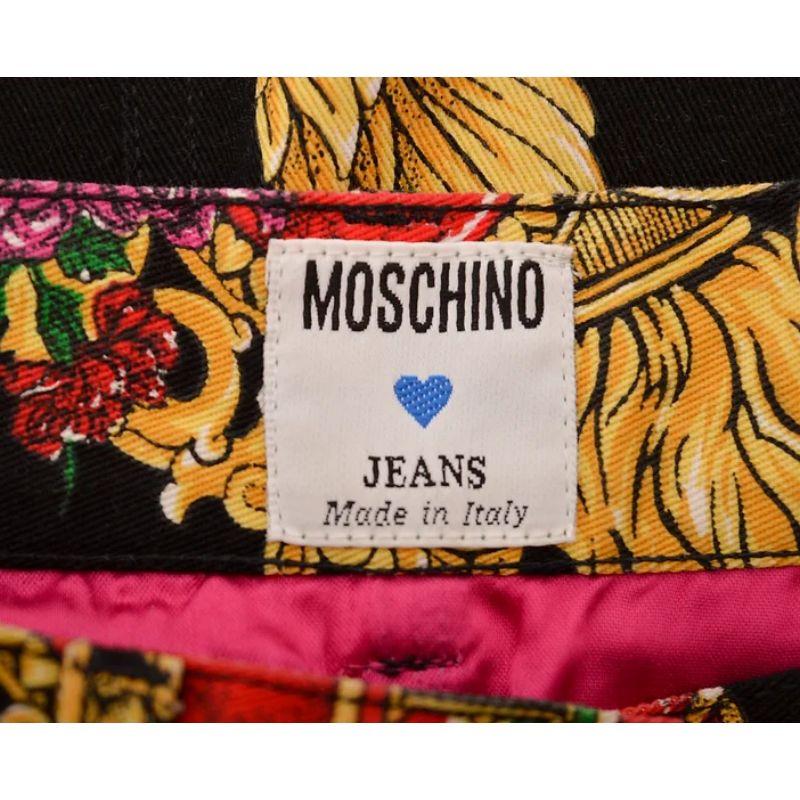 1990's Vintage Moschino Sacred Heart Baroque Pattern Mini Skirt For Sale 3
