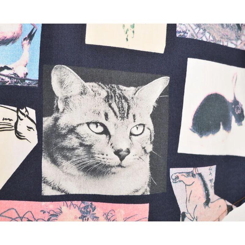 1990's Vintage Moschino Wildlife Animal Photo Print long sleeve Crazy Shirt For Sale 3